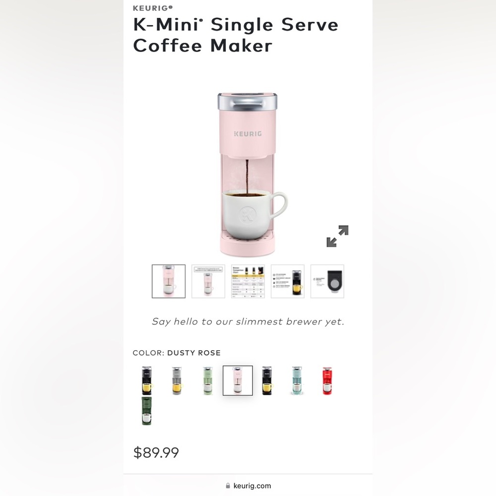 Pink Keurig K-Mini Coffee Maker